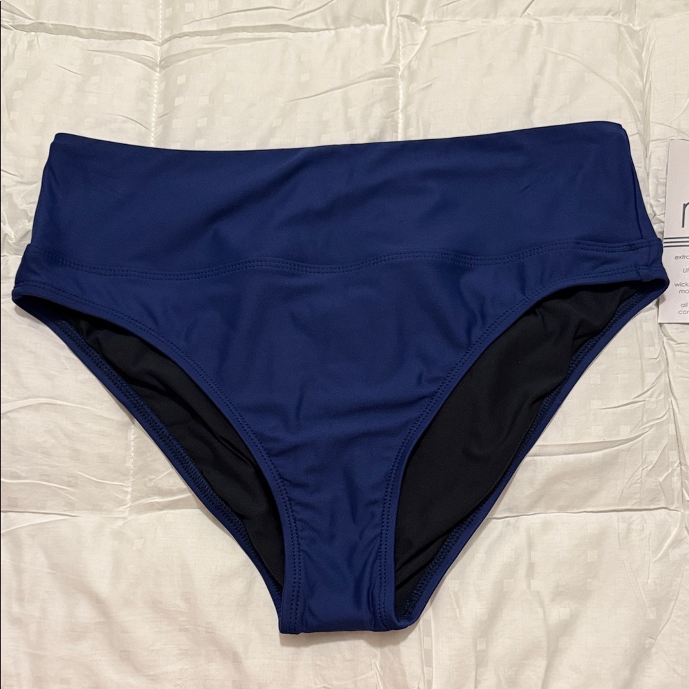 Raj Manufacturing for N Brand Large Navy Blue High-Waisted Bikini Bottom NWTs